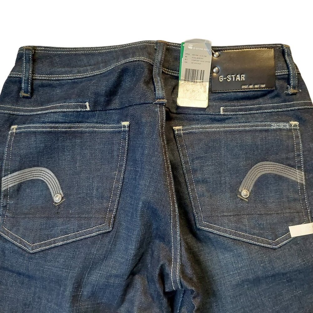 Retro Vintage G-Star Raw New Reese Loose Dave Denim Dark Vintage Blue Sz 26 NWT - Picture 10 of 11